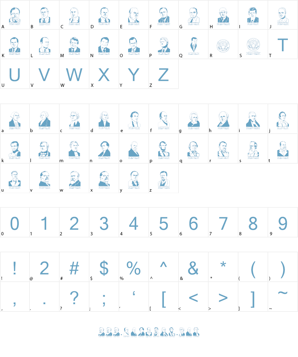 LCR American Presidents Font Character